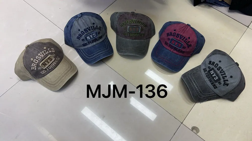 Vintage-wash baseball caps in five colorways